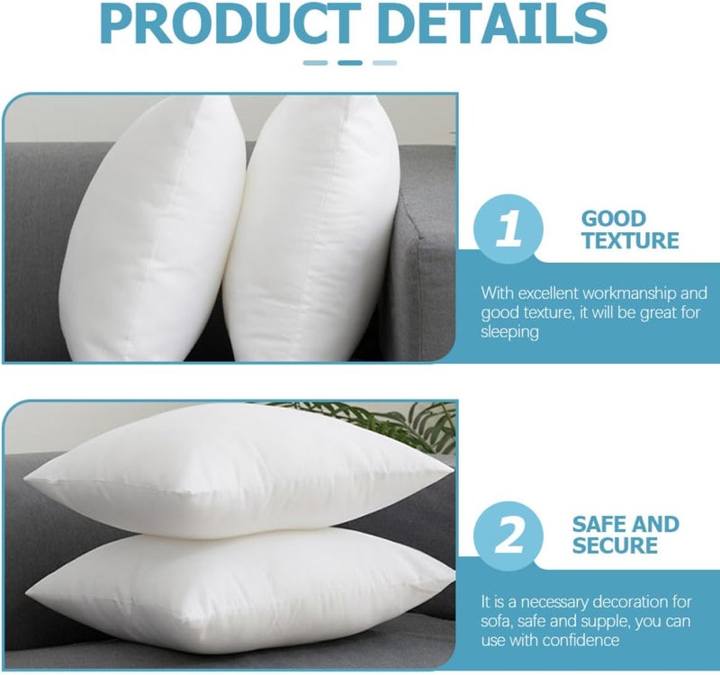 Cabilock 2pcs 45x45cm High-Resilience Pillow Inserts Cushion Filler Pp Cotton Throw Pillow Inner for Sofa Bed Car Lumbar Support - Image 3