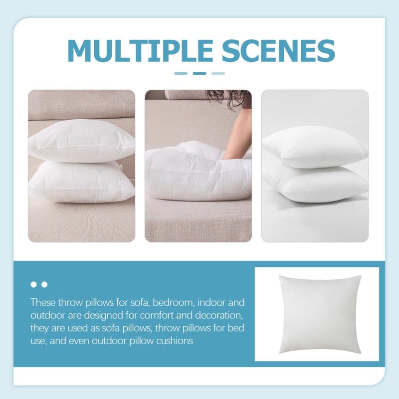 Cabilock 2pcs 45x45cm High-Resilience Pillow Inserts Cushion Filler Pp Cotton Throw Pillow Inner for Sofa Bed Car Lumbar Support - Image 4