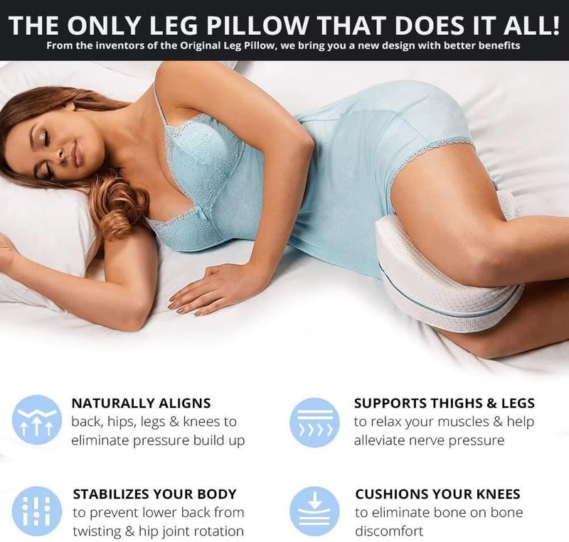 KESRINPLUS KESRIN Leg Pillow Knee Wedge Pillow for Sleeping Sciatica Back Hip Joint Pain Relief Contour Thigh Pillow Leg Pad Support Cushion Pack of 1 - Image 2