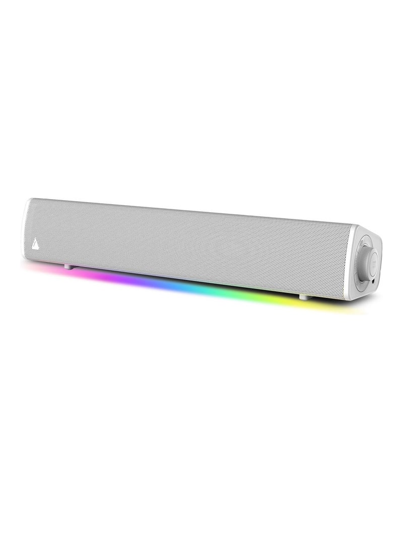 CREATIVE Sound Blaster GS3 (White) Compact Gaming Soundbar with RGB and SuperWide Technology, USB Powered, Bluetooth 5.4, Headphone Output Port  - Image 1