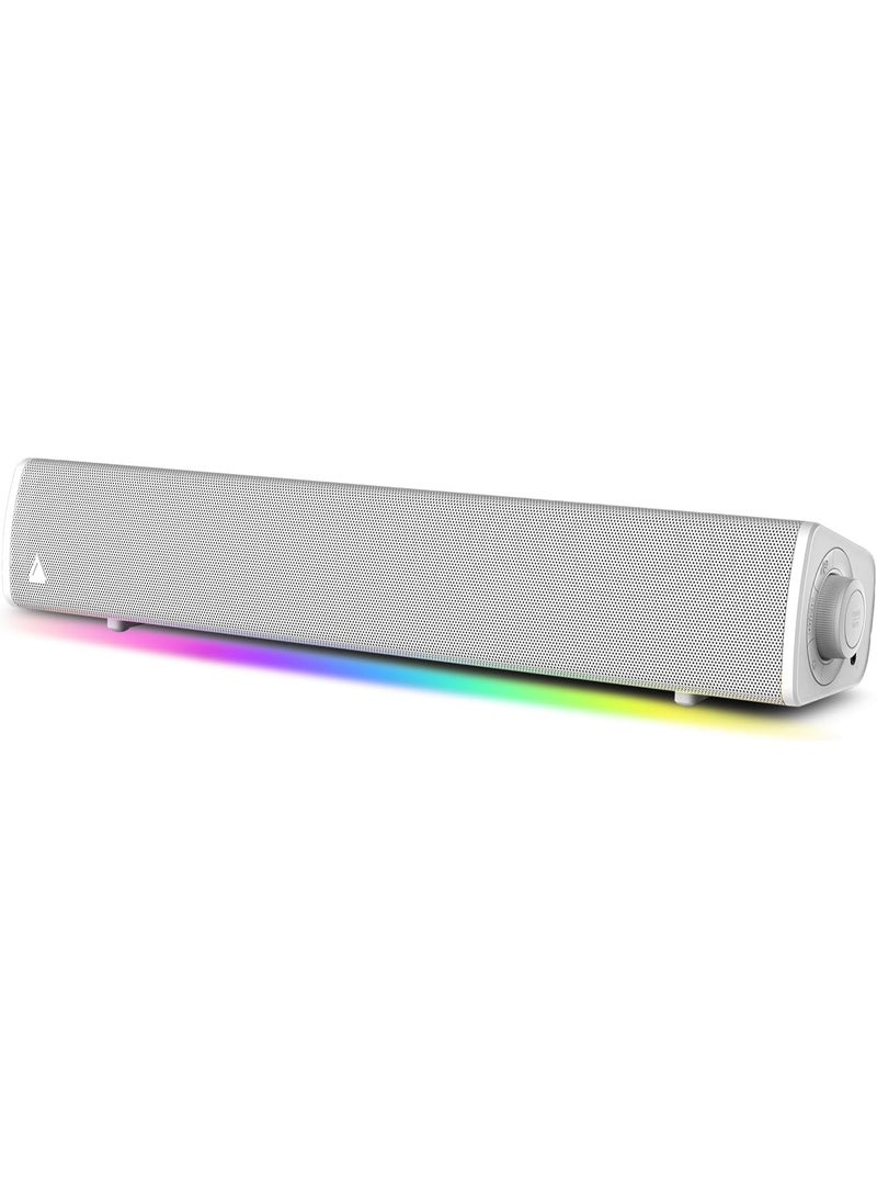 CREATIVE Sound Blaster GS3 (White) Compact Gaming Soundbar with RGB and SuperWide Technology, USB Powered, Bluetooth 5.4, Headphone Output Port  - Image 2