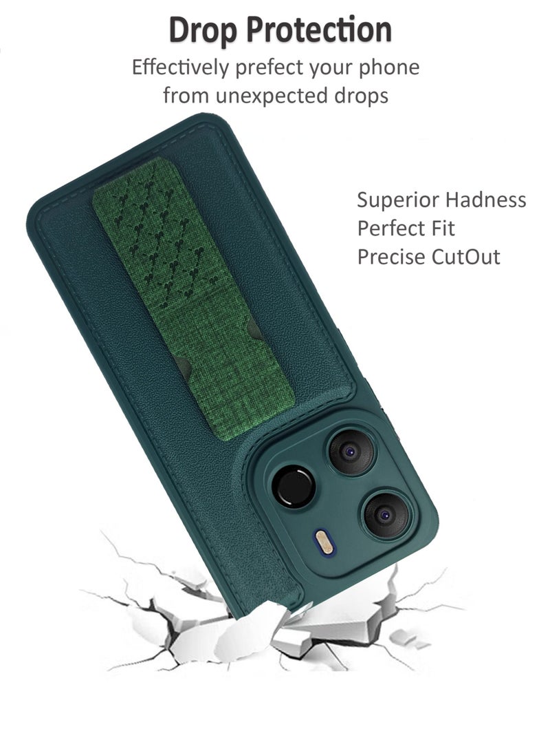 Waldic Stylish Silicone Case Cover With Magnetic Hand holder For Tecno Spark Go 2023 - Green  - Image 2