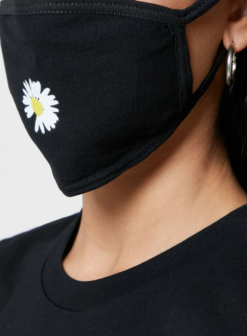 Ginger Daisy Print Face Mask