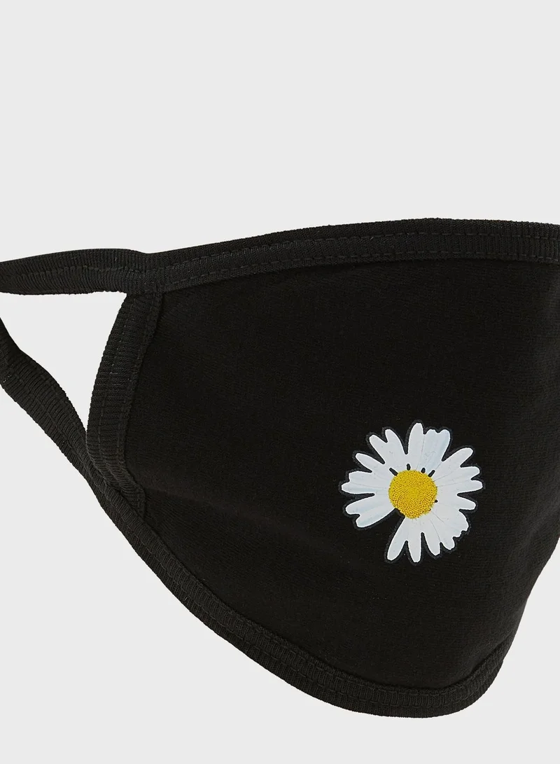 Ginger Daisy Print Face Mask