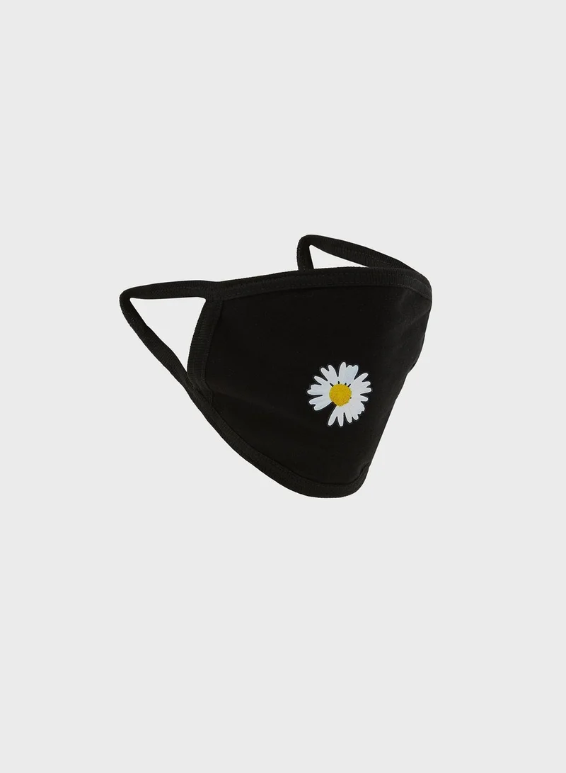 Ginger Daisy Print Face Mask