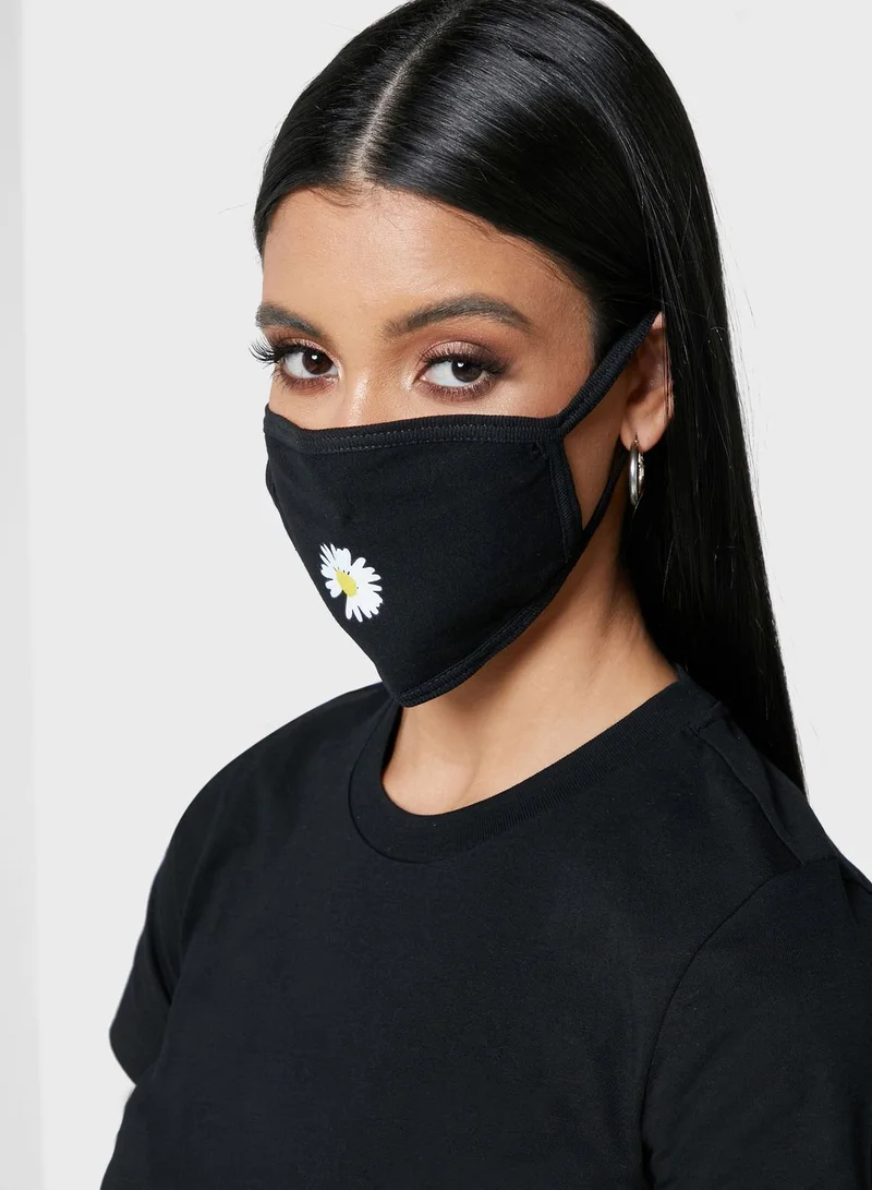 Ginger Daisy Print Face Mask