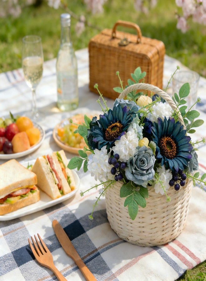 Idyllic Blue Artificial Flower Box, Wedding Table Centerpiece, Party Decoration Floral Arrangement in Box, Ready-to-Use Home Decor - Image 5
