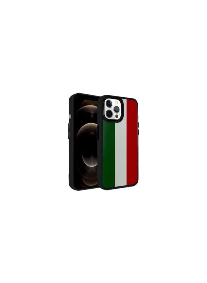 CATANES (for iPhone 12 Pro Max) Case, Hard PC Case, Shockproof Protective Case Cover / Italy Flag - Side Black - Image 1