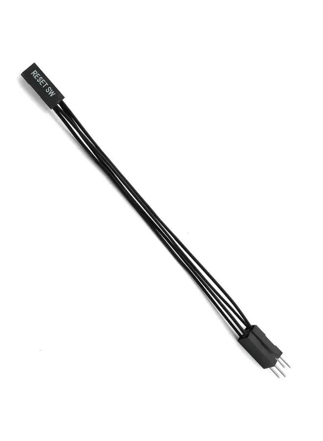 4 Pairs 2 Pin Single Female To Dual Male Black Jumper Cables For PC Motherboard Power LED Switch Reset HDD - Image 3