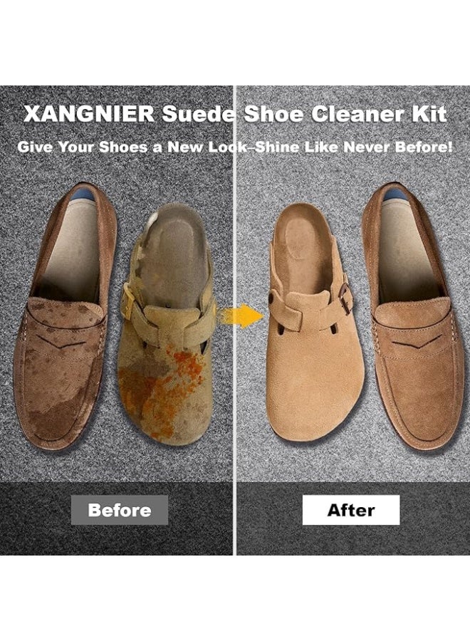 4 in 1 Leather Brush Cleaner with Rubber Eraser Multi Function Suede Shoe Boot Cleaning Brush Kit for Leather Shoes Boots Sneakers Bags and Car Seats - Image 2