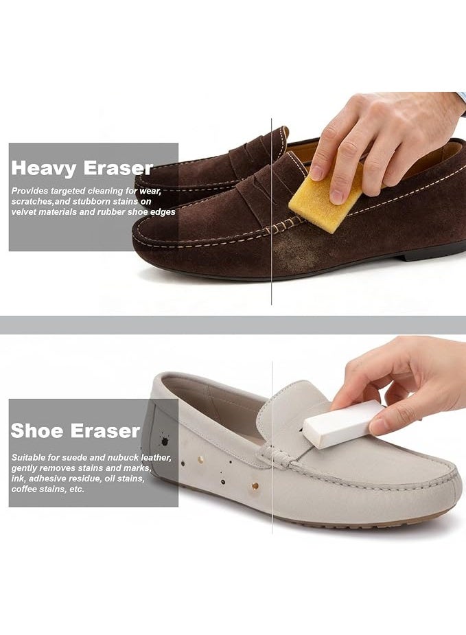 4 in 1 Leather Brush Cleaner with Rubber Eraser Multi Function Suede Shoe Boot Cleaning Brush Kit for Leather Shoes Boots Sneakers Bags and Car Seats - Image 3