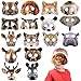 Marsui 32 Pcs Unicorn Monster Safari Animal Face Masks for Kids Cartoon Masks for Animal Birthday Party DecorationsJungle - Image 2
