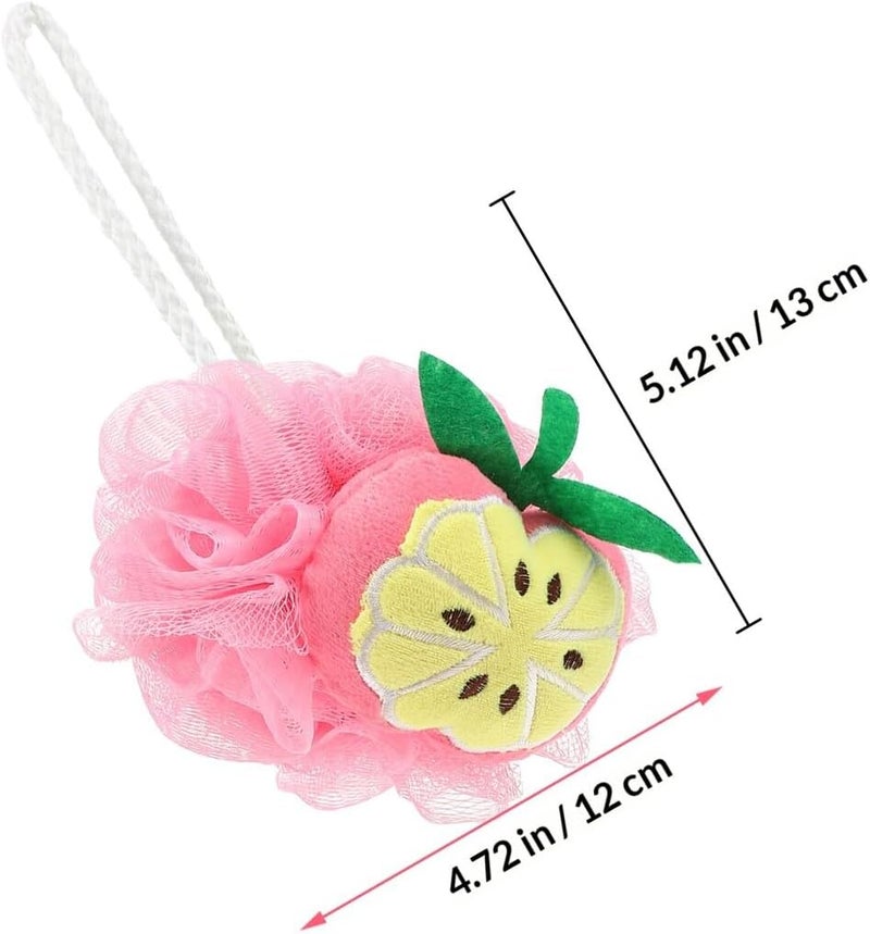 ABOOFAN 5pcs Fruit Pattern Shower Scrubber Loofahs Bath Cleaning Tools Soft Exfoliating Body Washing Sponges for Daily Bathing and Skin Care Random Style - Image 2