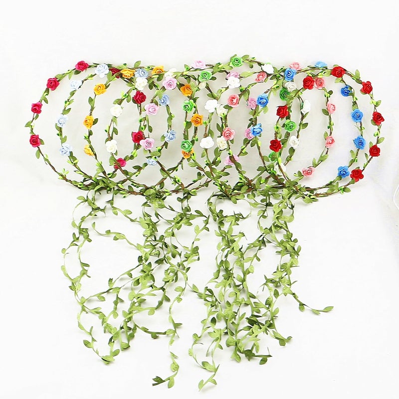 Flower Crown Headband: Multicolor - Bohemian Floral Headpiece for Boho Wedding, Festival & Bridal Hair Styling - Image 5