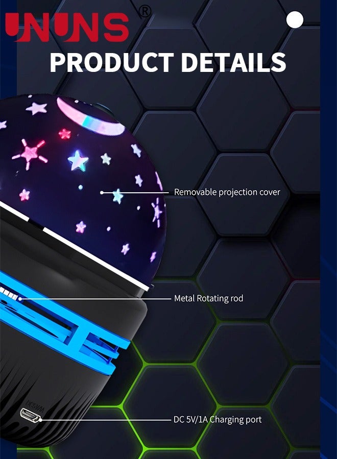 UNUNS Led Projector Light,Night Light For Kids,Moon And Star Projector 360 Degree Rotation,Star Night Light For Boy Girl Gift - Image 2