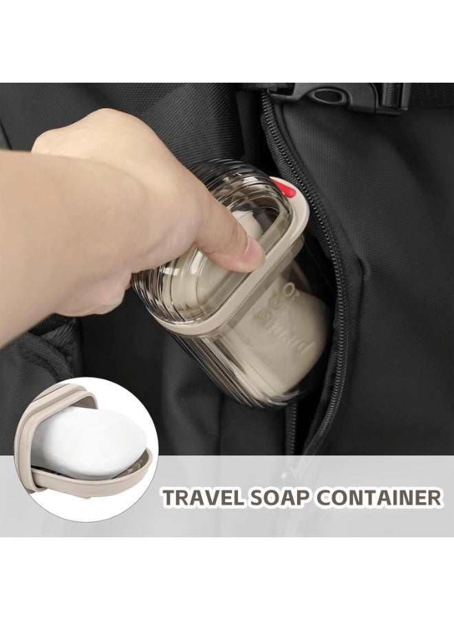 bdo حافظة صابون للسفر 2 قطعة، حاوية صابون مضادة للتسرب مع غطاء، حامل صابون بار محمول للسفر، طبق صابون للحمام، الدش، الصالة الرياضية، المدرسة، التخييم، العطلة، الهواء الطلق (شفاف) - Image 3