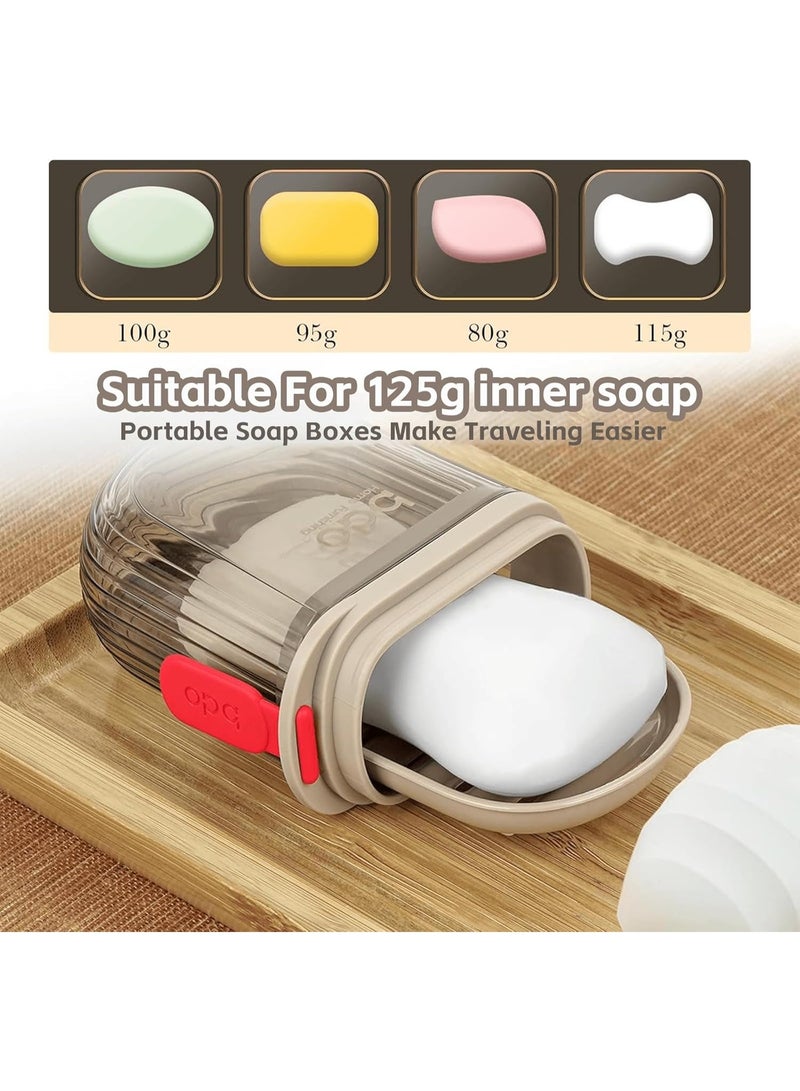 bdo حافظة صابون للسفر 2 قطعة، حاوية صابون مضادة للتسرب مع غطاء، حامل صابون بار محمول للسفر، طبق صابون للحمام، الدش، الصالة الرياضية، المدرسة، التخييم، العطلة، الهواء الطلق (شفاف) - Image 2