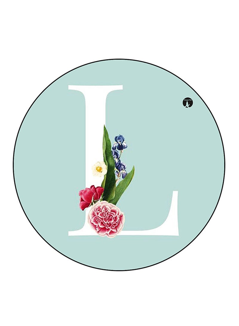 RKN Letter L Printed Mouse Pad  Round  Multicolour