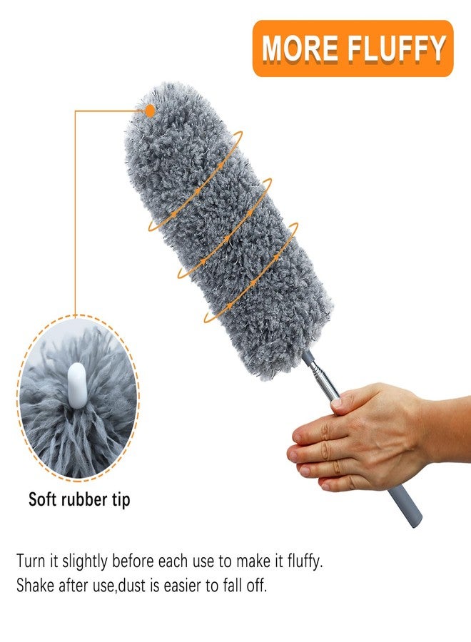 HDongany 2 Pack Microfiber Feather Duster for Cleaning, with Extendable Pole, Hand Washable Dusters, Cleaning Tools for Office, Car, Window, Furniture - Image 3