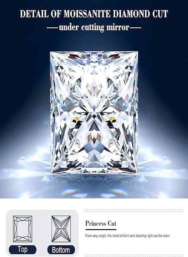 Mingle® 0.3-5 Carats Moissanite Stone Diamond Loose D Color VVS1 Clarity with GRA Certificate for Ring Earrings Pendant Bracelets Jewelry Making Valentine's Day Gift. (Princess Cut, 1.2 Carats) - Image 2