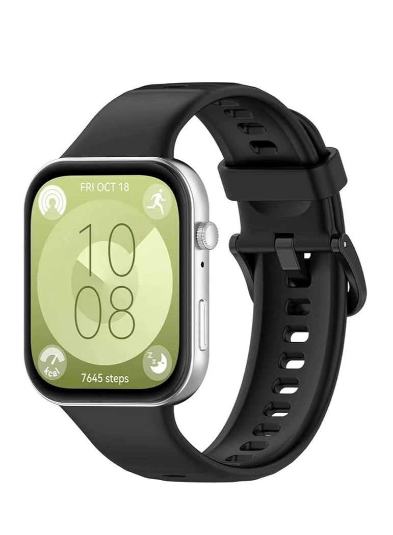 Silicone Bracelet for Watch Fit 3/Watch Fit 4 Pro/Fit 4 Strap (2025), Soft Silicone Sport Replacement Strap for Women/Men, Adjustable Waterproof Sports Band - Image 1
