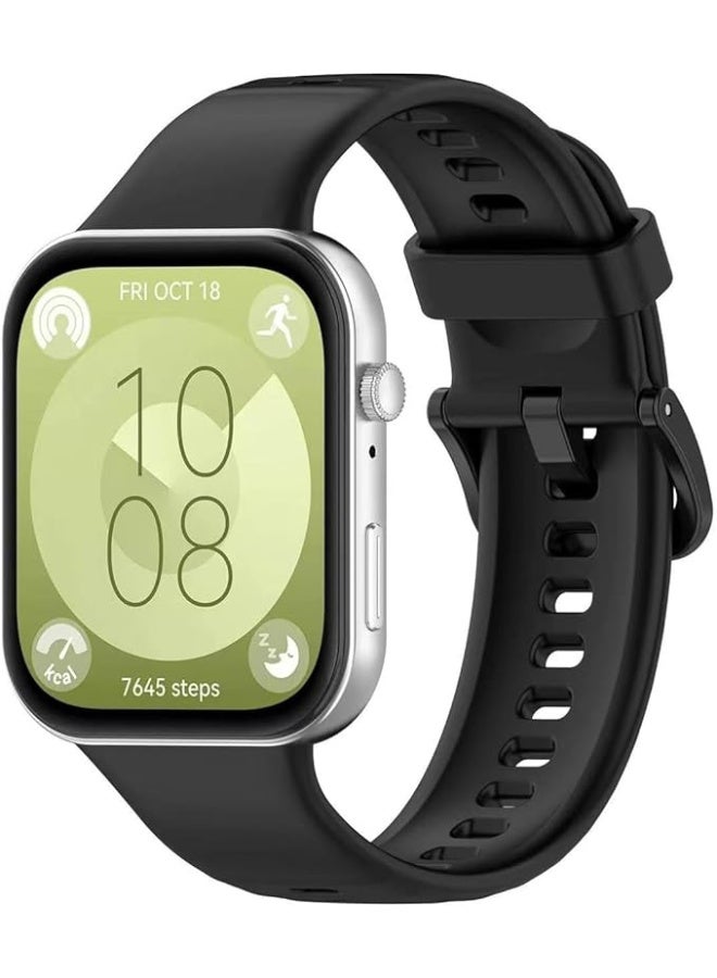 Silicone Bracelet for Watch Fit 3/Watch Fit 4 Pro/Fit 4 Strap (2025), Soft Silicone Sport Replacement Strap for Women/Men, Adjustable Waterproof Sports Band - Image 3