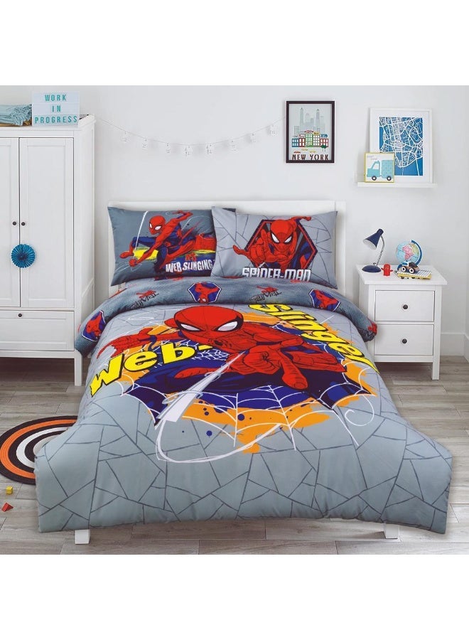 Cannon Kids Comforter Set, 3-Piece Toddler Bedding, Spider-Man, Reversible (180 x 240 cm) - Image 1