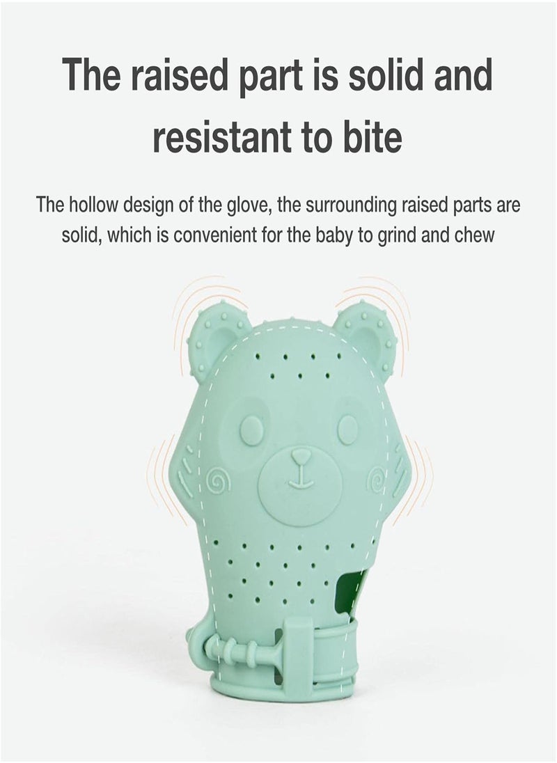 GGOOT - Silicone Infant Teething Mitten,Cute Bear Shape Infant Teether Toy Chewing Mitts | Food-Grade Silicone Mitt Protect Hands from Chewing & Biting - Image 1
