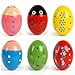 SallyFashion 6PCS Egg Shakers Musical Instruments for Babies Wooden Maracas for Kids Hand Percussion Musical Eggs Easter Basket Stuffers Party Favors - Image 2