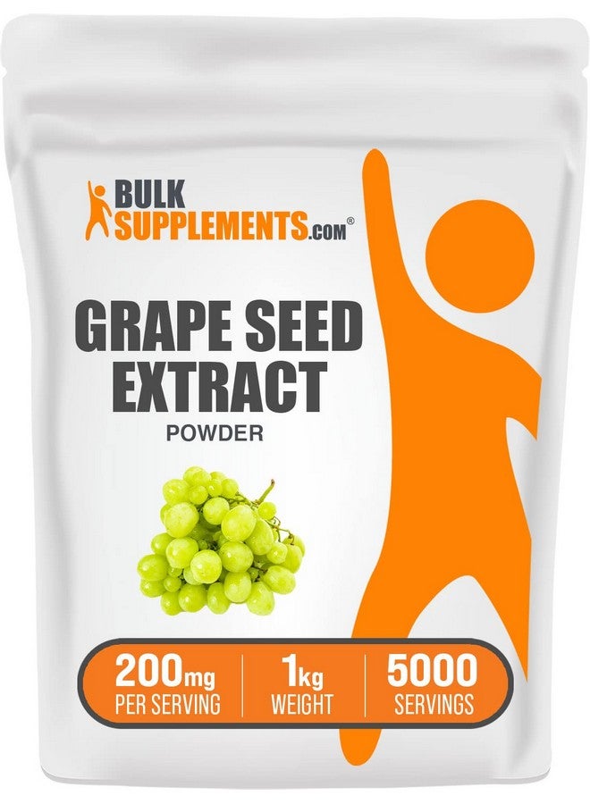 BulkSupplements.com Grape Seed Extract Powder - Grape Seed Extract Supplement, Antioxidant Source - Herbal Supplement, Gluten Free, 200mg per Serving, 1kg (2.2 lbs) (Pack of 1) - Image 1