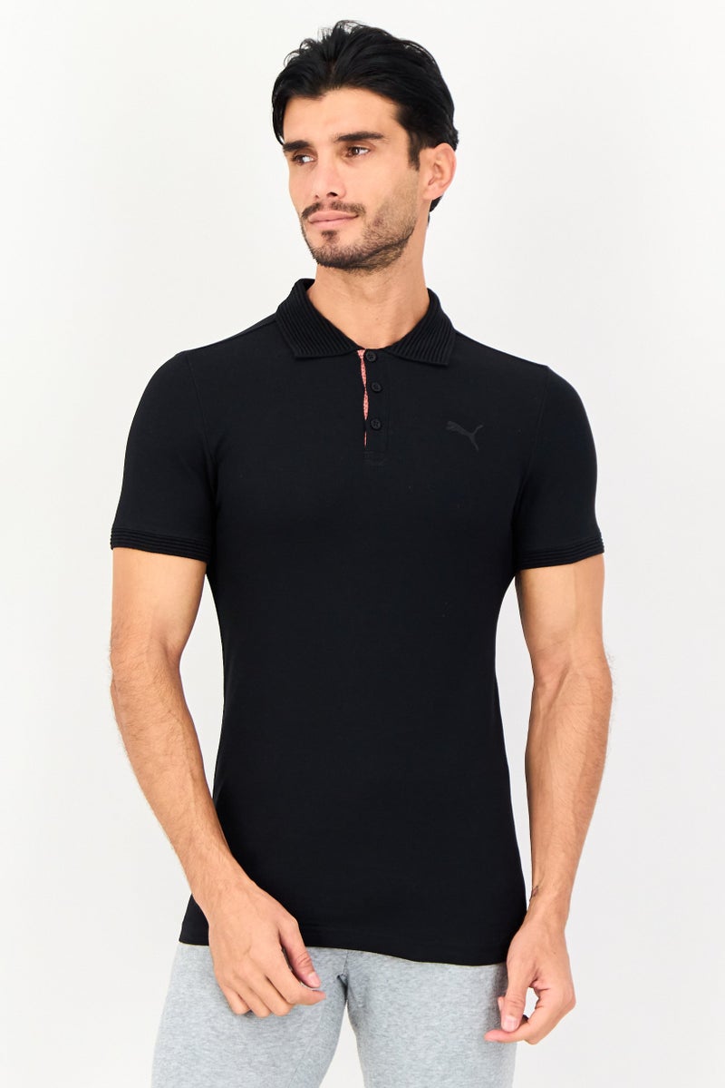 PUMA Men Slim Fit Short Sleeve Outdoor Polo Shirt, Black - Image 1