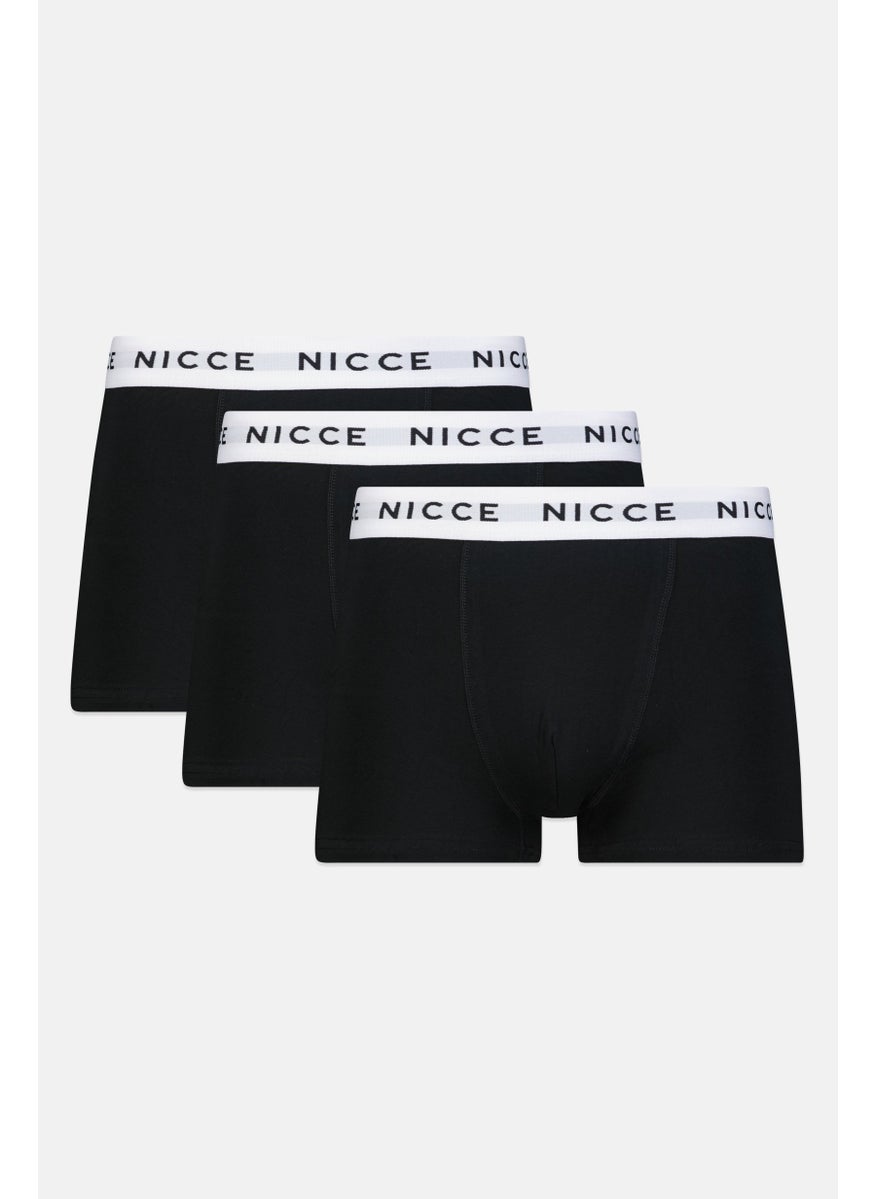 Nicce Men 3Pcs Pack Brand Logo Boxers, Black  - Image 1