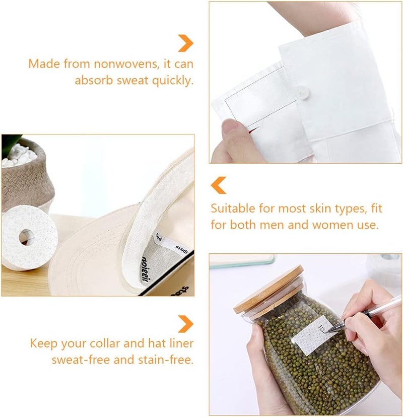 comfrt 1 Roll of Disposable Self- Adhesive Collar Protector Sweat Pads Neck Liner Hat Invisible Protectors Against Sweat Stain - Image 4