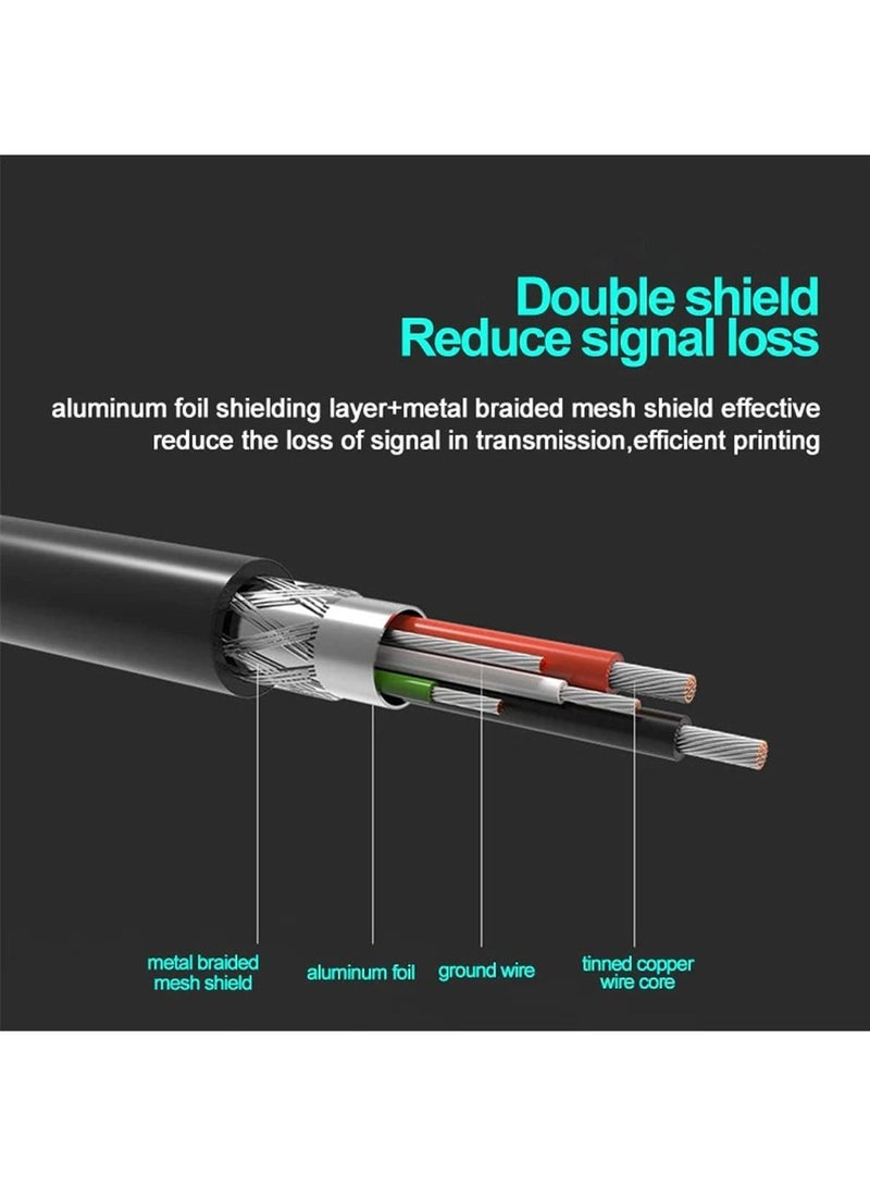 USB 2.0 Type A to Type B Male Printer Cable for Printers Scanner External HDD & More (3m) - Image 2