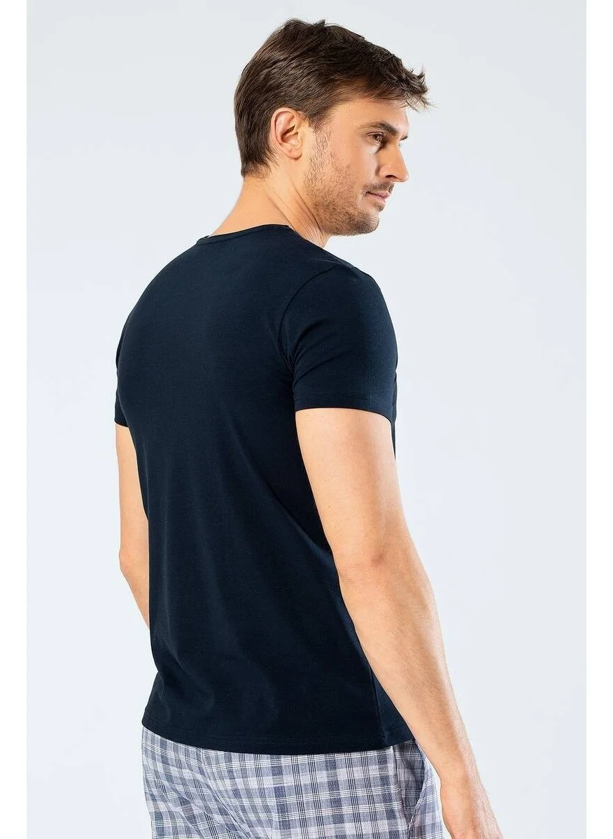 كاشاريل Men's Lycra Crew Neck T-shirt