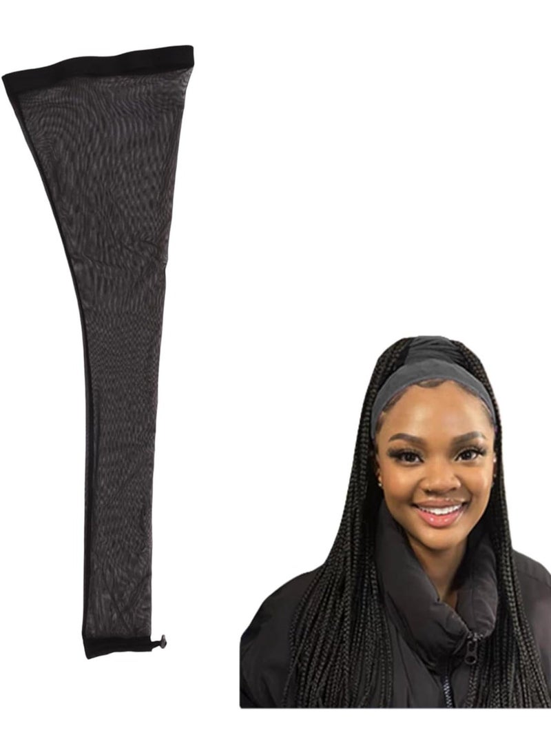 Long Stretchy Dreadlock Wig Cap for Women Adjustable Breathable Slouchy Tube Hair Cover for Braids Faux Locs Bunny Braids Protective No Brim Cap for Home Salon Travel - Image 5