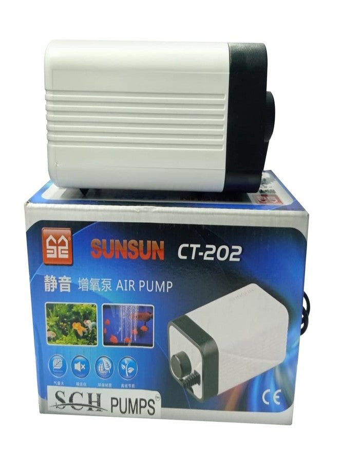 مضخة هواء SCH Pumps CT-202 Sunsun Silent ثنائية الاتجاه لأحواض السمك، والزراعة المائية، وتربية الأحياء المائية - Image 3