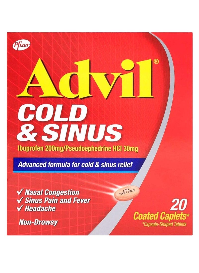 Advil ادفيل لعلاج نزلات البرد والجيوب الأنفية 20 قرص  - Image 1