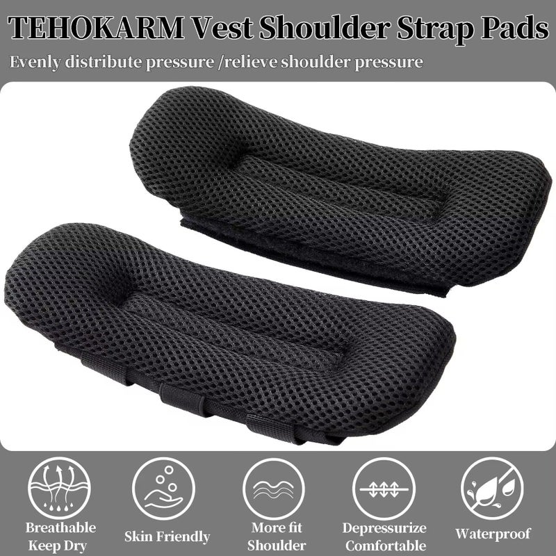 TEHOKARM 2 Pack Tactical Shoulder Strap Pads Vest Shoulder Strap Pads Backpack Strap Pads Fit 3'' Sling Bags Shoulder Straps (Black) - Image 2