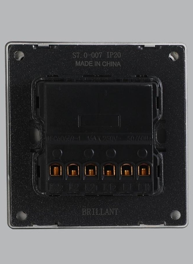 6Pcs Grey Four-Way Switch Brilliant Light