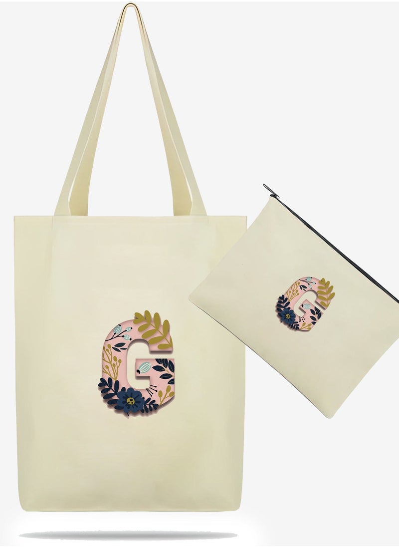 MADASOUQ - Tote Bag + Makeup Bag With Trendy Design - Image 1