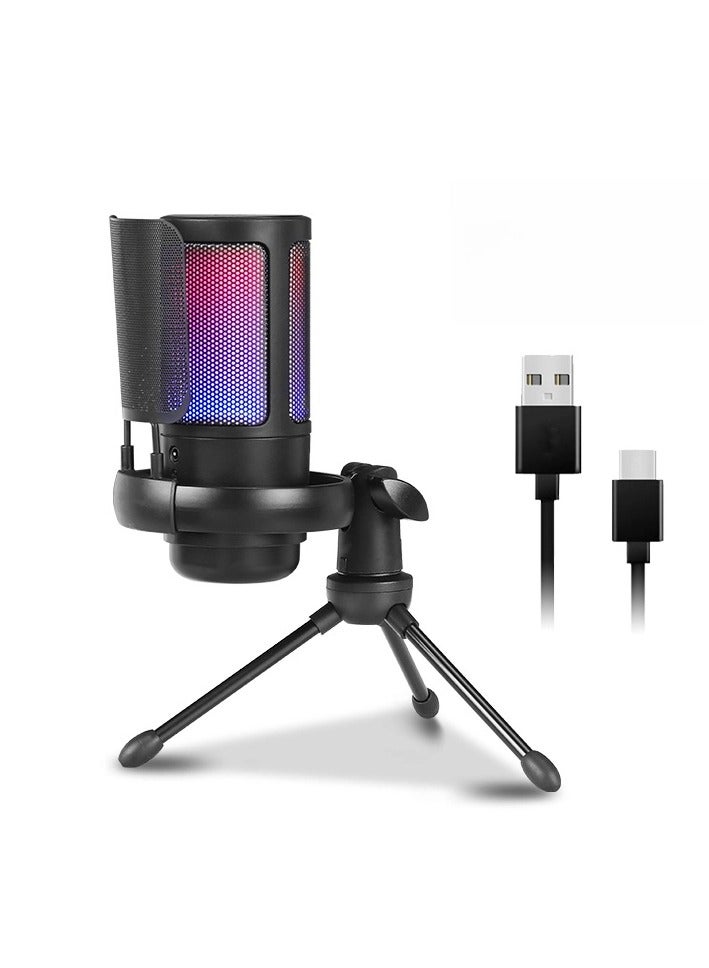 General E-sports gaming microphoneRGB desktop stand recordingUSB computer microphone helps smooth game communication improves team collaboration efficiency  - Image 3