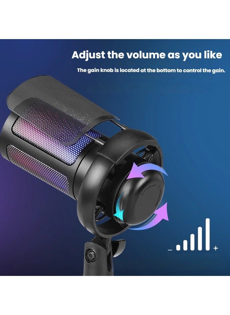General E-sports gaming microphoneRGB desktop stand recordingUSB computer microphone helps smooth game communication improves team collaboration efficiency  - Image 4