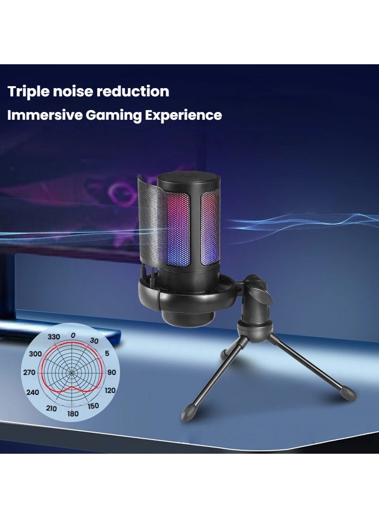 General E-sports gaming microphoneRGB desktop stand recordingUSB computer microphone helps smooth game communication improves team collaboration efficiency  - Image 2