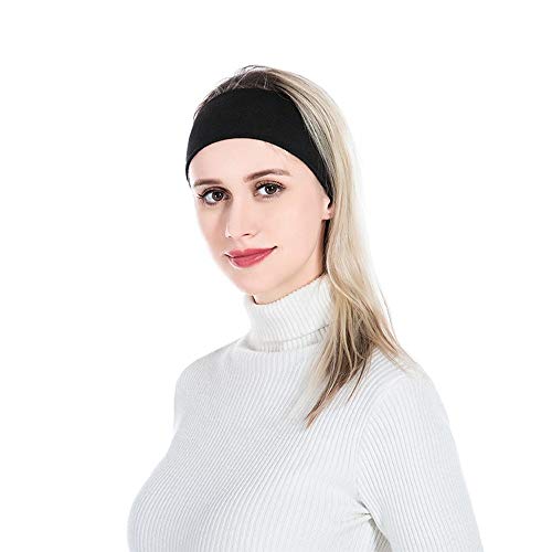 Yeshan Wide face mask headbands for women With Soft Stretchy Black Bandana Headbands Elastic Yoga Sports Headwrap,Pack of 10 - Image 5