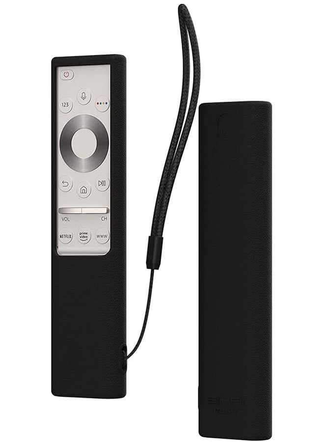 Peachjoy Silicone Protective Case for Samsung BN59-01311 Smart TV Remote Shockproof Anti-Slip Battery Cover for Samsung QLED TV Remote Anti-Lost with Remote Loop (Black)  - Image 3