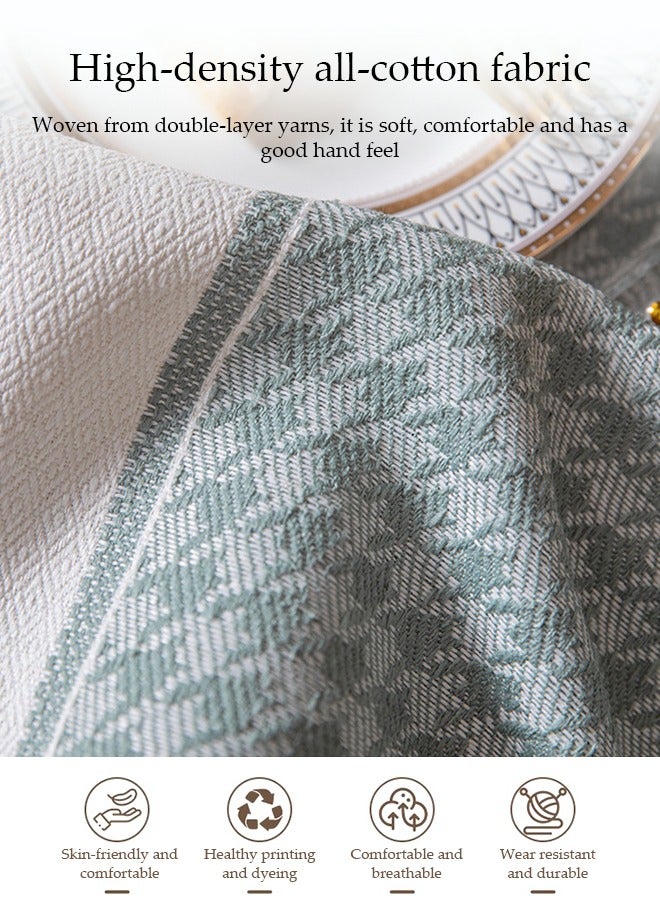 DUNISO Rectangular Tablecloth, All Cotton Tablecloth With Tassels, Dust-Proof Coffee Table Cover Cloth, Heat-Resistant And Wear-Resistant, Suitable For Dining Tables, Desks, Dressing Tables, Counters, Coffee Tables, 100 * 160cm - Image 3