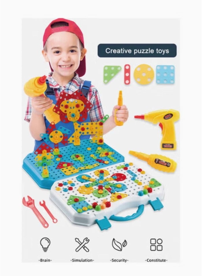 Kutis لعبة 230 قطعة ألعاب تعليمية للأطفال مجموعة ألغاز صندوق ألعاب يدوية 3D 45x30.5 سم - Image 1