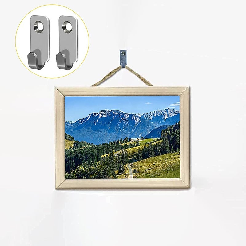 Adiyer 10Pcs Heavy Duty Hanger 304 Stainless Steel Wall Mounted Mini J Hook For Mirror Picture Frames Hanging Wire/D Rings/Keyhole Hangers - Image 5