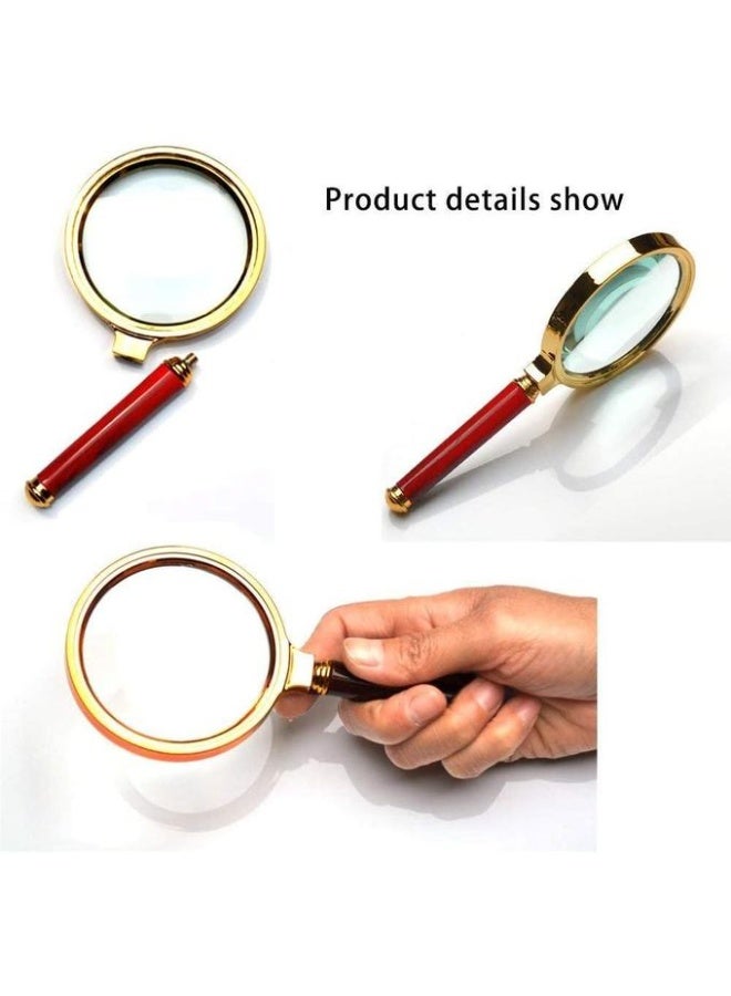 A handheld magnifying glass with an antique wooden handle for reading and examining books, coins, insects, rocks, maps, and crossword puzzles. - Image 4